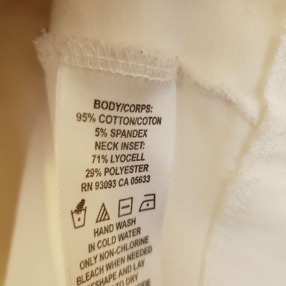 Nik + Zoe White Cotton Blend V Neck Tank w/Corset Waist Details XL EUC - Picture 8 of 8